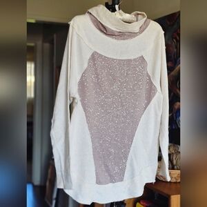 Free People Sequin Swash Hooded Pullover
